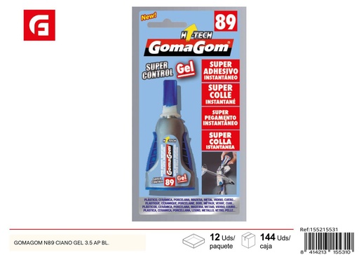 [155215531] Goma de pegar GOMAGOM N89 gel ciano 3.5 - Materiales de manualidades