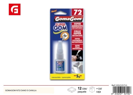 [155215711] Goma Gom N72 ciano 5 g cánula - Material para manualidades