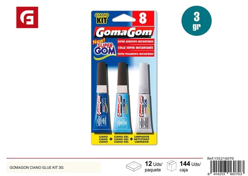 [155216070] Kit de pegamento GOMAGON Ciano 3g para manualidades