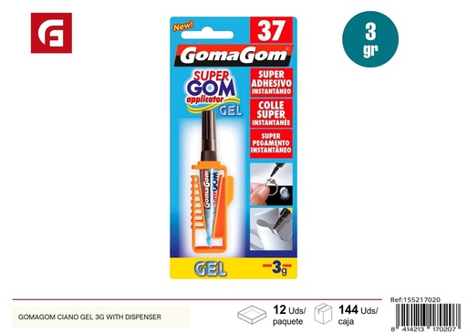[155217020] Goma Gom ciano gel 3 g con dispensador - Material para manualidades