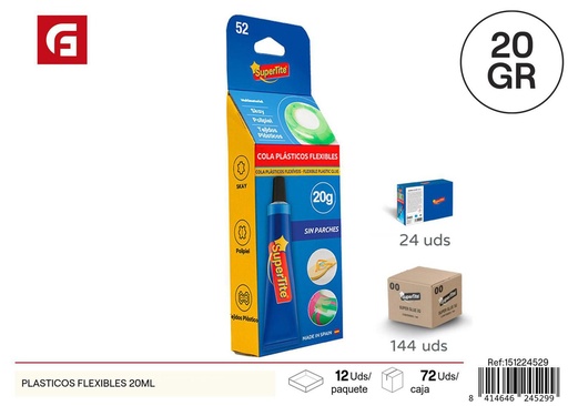 [A002495] Adhesivo para plásticos flexibles 20ml - Manualidades