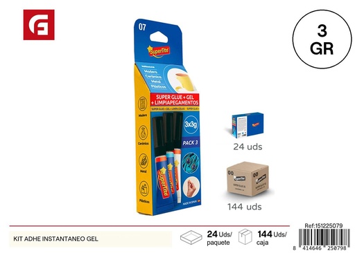 [151225079] Kit adhesivo instantáneo gel para reparaciones rápidas