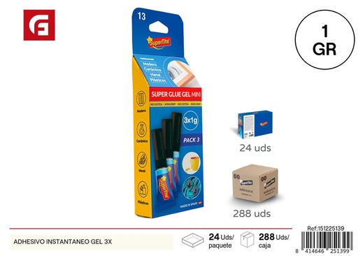 [A002469] Adhesivo instantáneo gel 3x - Manualidades