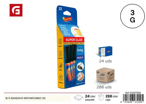 [A002473] Adhesivo instantáneo B/3 3g - Manualidades