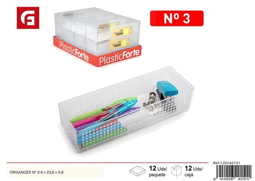 [120142151] Organizador nº 3 8x23.6x5.6 para escritorio