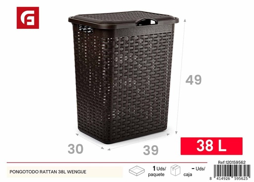 [120159562] Pongotodo rattan wengué 38L - Accesorios para el hogar