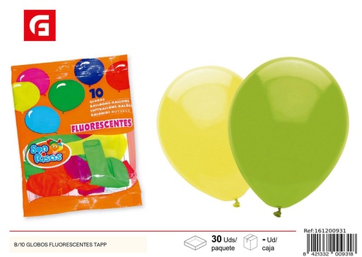 [161200931] GLOBOS FLUORESCENTES 10 PCS - Artículos de fiesta