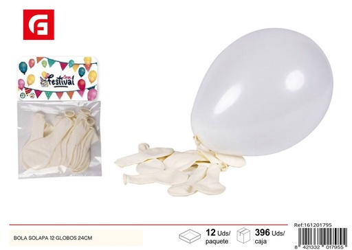 [161201795] BOLA SOLAPA 12 GLOBOS 24CM - Artículos de fiesta