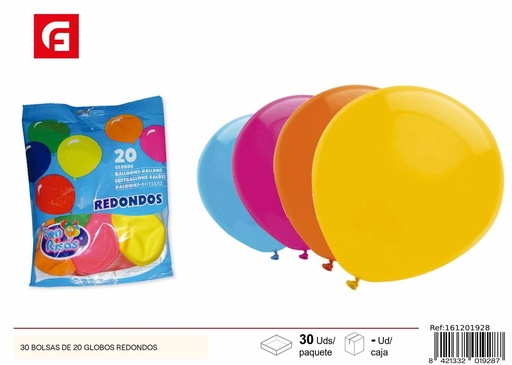 [161201928] Bolsas de globos redondos 30 unidades - Artículos de fiesta