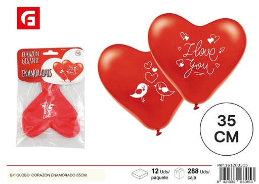 [161203315] Globo corazón enamorado 35cm - Artículos de fiesta