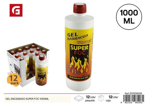 [201008106] Gel encendedor Super Foc 1000 ml - Productos para barbacoa y encendido
