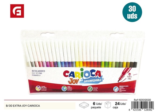 [150512030] 30 marcadores de colores extra joy carioca - Materiales escolares y artículos de papelería