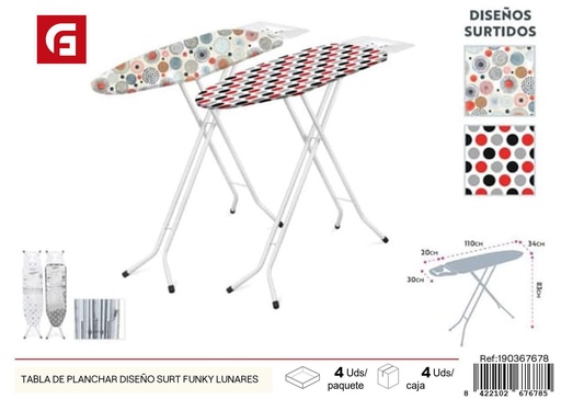 [190367678] Tabla de planchar diseño surtido funky lunares para planchado y hogar