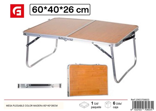 [190370603] Mesa plegable color madera 60x40x26 cm - Muebles de jardín