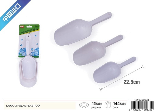 [9750078] Juego de 3 palas de plástico - Utensilios de cocina