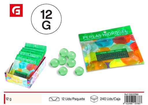 [113510788] Perlas de hidrogel verdes 12g - Tierra para plantas