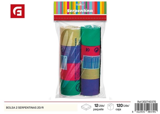[302740370] Bolsa con 2 serpentinas 20/R - Accesorios de fiesta
