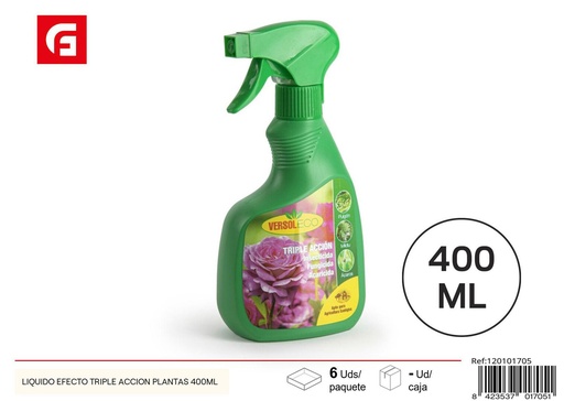 [120101705] Líquido efecto triple acción plantas 400ml para jardinería