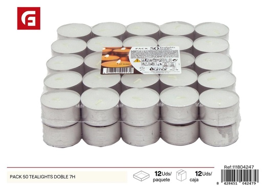 [111804247] Pack de 50 tealights dobles 7h para ambiente