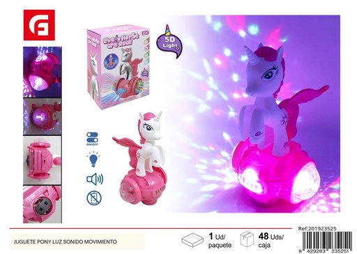 [201923525] Juguete pony con luz, sonido y movimiento para niños