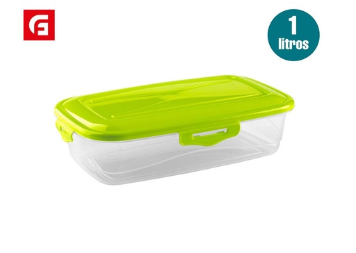 [120417930] Fiambrera París rectangular 1L para almacenamiento de alimentos