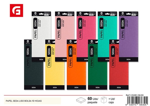 [150813630] Papel seda liso bolsa con 10 hojas - Material de manualidades