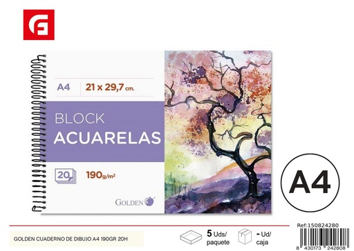 [150824280] Cuaderno de dibujo A4 190 gr 20h - Material escolar