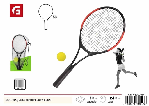 [163200617] Conjunto raqueta tenis pelota 53cm para deportes de verano