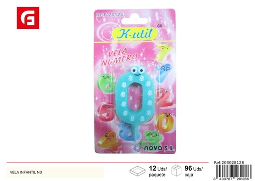 [203028128] Vela infantil número 0 - Velas de cumpleaños decorativas