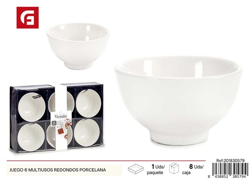 [201830579] Juego de 6 cuencos de porcelana - Utensilios de cocina