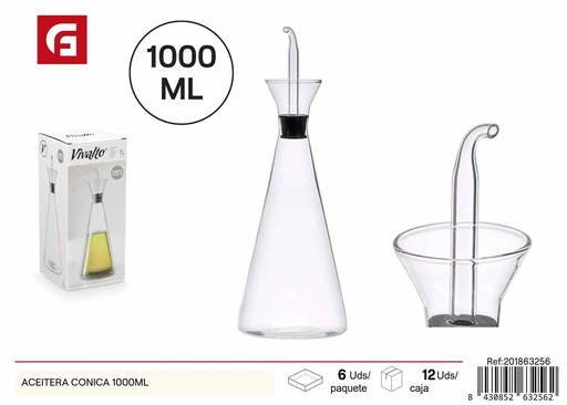 [201863256] Aceitera cónica 1000ml para almacenar y servir aceite