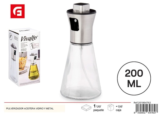 [201864762] Pulverizador aceitero de vidrio y metal para cocina