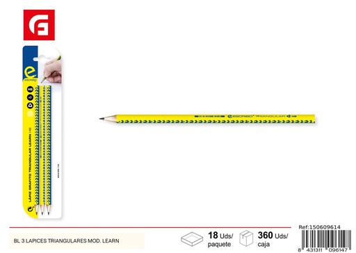 [150609614] Lápices triangulares 3 en modelo learn - Material escolar