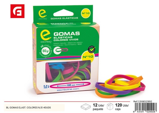 [150652992] Gomas elásticas colores N.10 40uds - Papelería