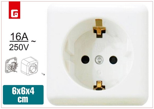 [170159809] Base enchufe pared con tapa - Suministros eléctricos e interruptores