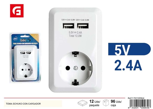 [170159964] Adaptador Schuko con cargador - Suministros eléctricos