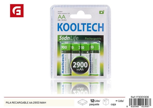 [173001306] Pila recargable AA 2900mAh para dispositivos electrónicos