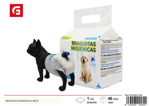 [302902182] Braguitas higiénicas (S) 8pcs 17-34cm/1.6-4kg para mascotas