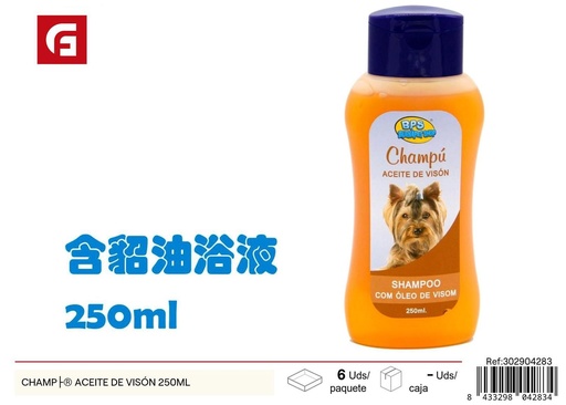 [302904283] Champú aceite de visón 250ml para cuidado de mascotas