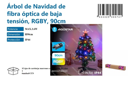 [171030574]  Árbol de Navidad fibra óptica 90cm - Decoración navideña y luces