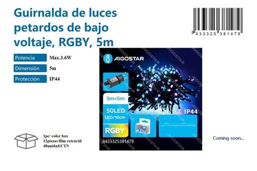 [171038147] Guirnalda de luces RGB 5m - Decoración navideña