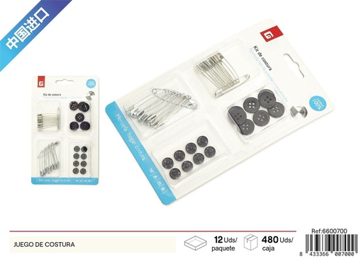 [6600700] Kit de costura con botones y alfileres para manualidades