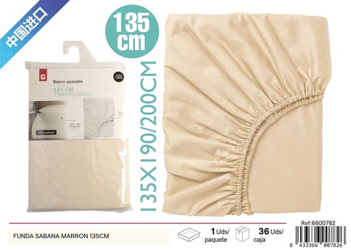 [6600782] Funda de sábana marrón 135 cm - Ropa de cama