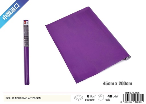 [6700086] Rollo adhesivo papel decorativo en color rosa 45x200 cm
