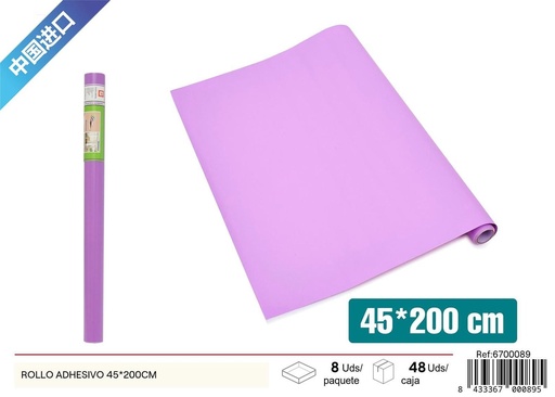 [6700089] Rollo adhesivo lavanda claro 45x200cm para decoración de paredes