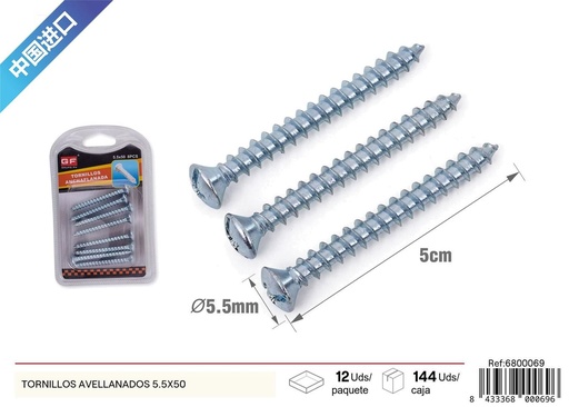 [6800069] Tornillos avellanados 5.5x50 mm - Ferretería y herrajes