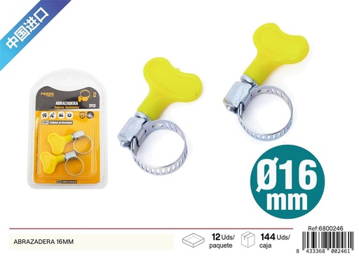 [6800246] Abrazadera con mango de 16 mm - Accesorios de ferretería y abrazaderas