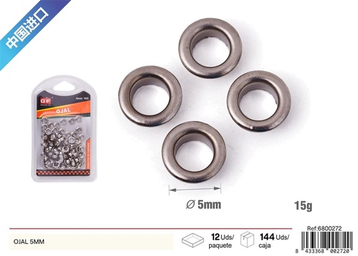 [6800272] Ojales de 5 mm - Accesorios de ferretería y perforadoras manuales