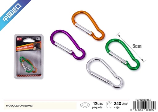 [6800450] Mosquetón de aluminio 50mm - Accesorios para ferretería