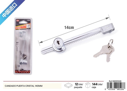 [6800528] Candado para puerta de cristal 140 mm - Seguridad